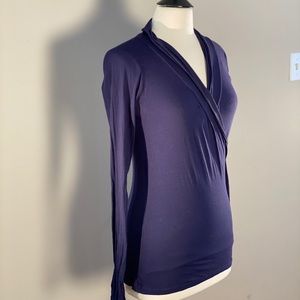 Velvet grape compote long sleeve blouse, Sz M